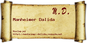 Manheimer Dalida névjegykártya
